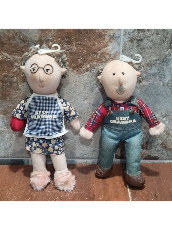 Other - Vintage Peppy People Grandma Tillie & Grandpa Joe Plush Dolls 1998
